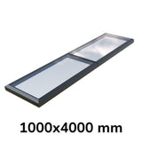 1000 x 4000 mm Vaste glazen modulaire lichtkoepel (2 vaste 0 openingen)