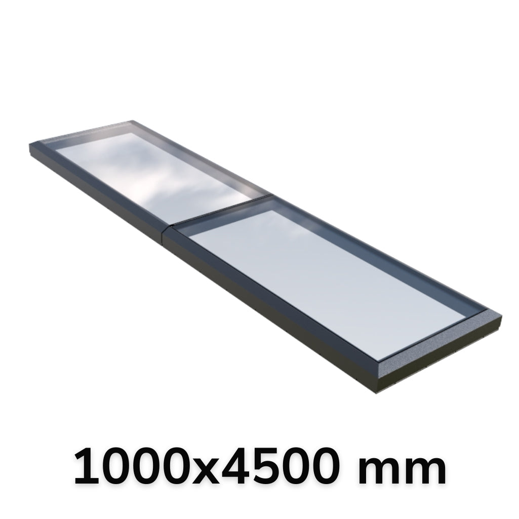 Puits de lumière modulaire à liaison fixe en verre 1000 x 4500 mm (2 fixes, 0 ouvrant)