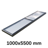 1000 x 5500 mm Vaste glazen modulaire lichtkoepel (2 vaste 0 openingen)