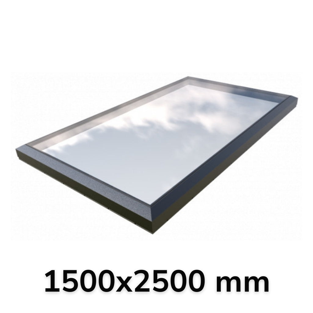 1500 x 2500 mm vast glazen lichtstraat (Premium-assortiment)