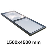 1500 x 4500 mm Fixed Glass Link Modular Skylight (2 Fixed 0 Opening)