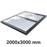 Puits de lumière modulaire à liaison fixe en verre 2000 x 3000 mm (1 fixe 0 ouvrant)