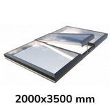 2000 x 3500 mm Electric Opening Glass Link Modular Skylight (2 Fixed 1 Opening)