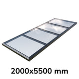 2000 x 5500 mm Fixed Glass Link Modular Skylight (2 Fixed 0 Opening)