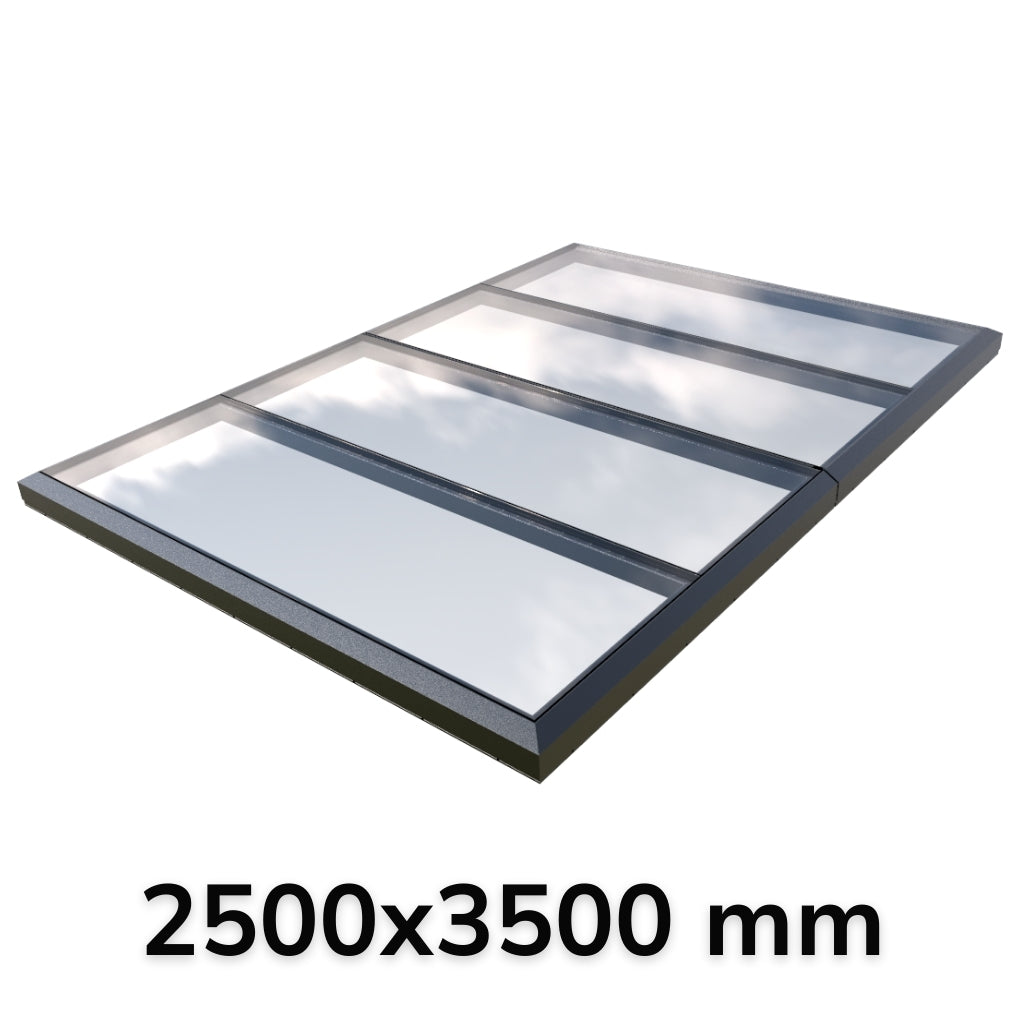 2500 x 3500 mm Fixed Glass Link Modular Skylight (2 Fixed 0 Opening)