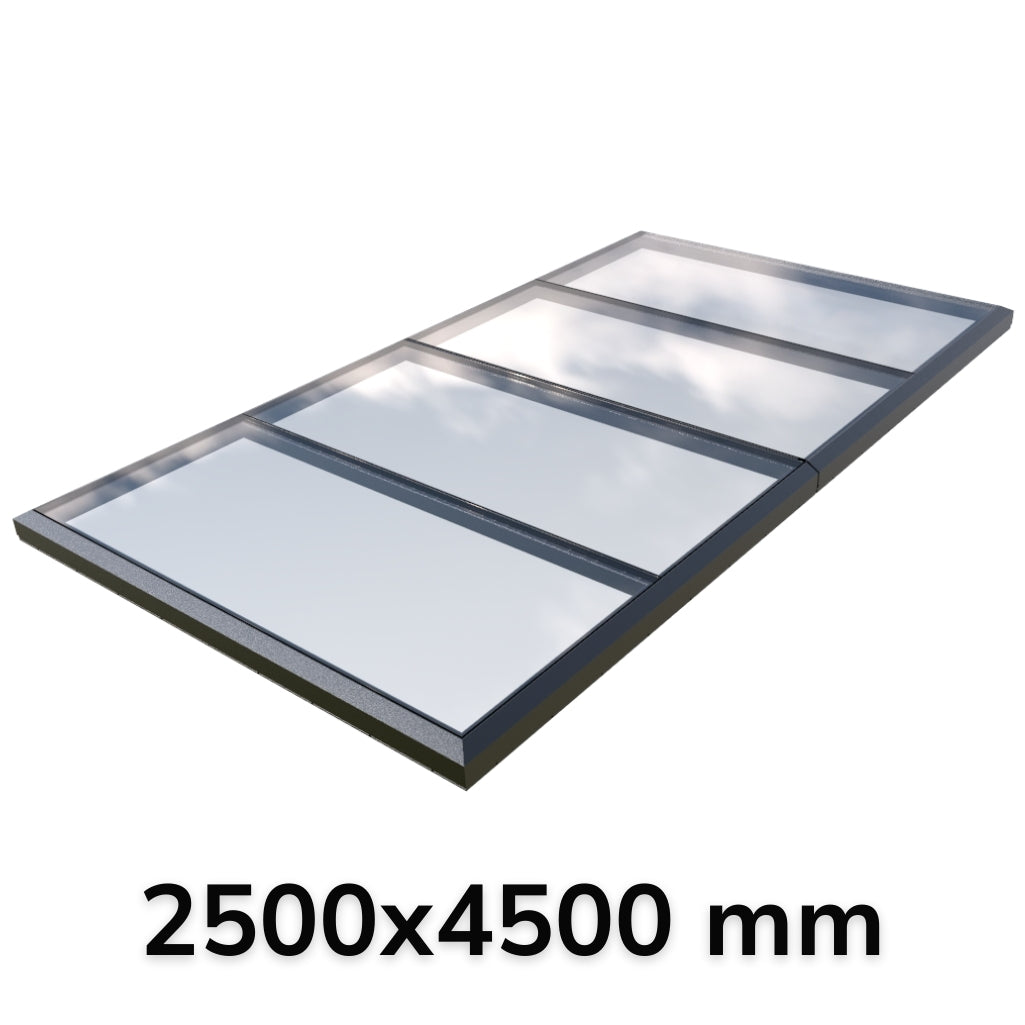 2500 x 4500 mm Fixed Glass Link Modular Skylight (2 Fixed 0 Opening)