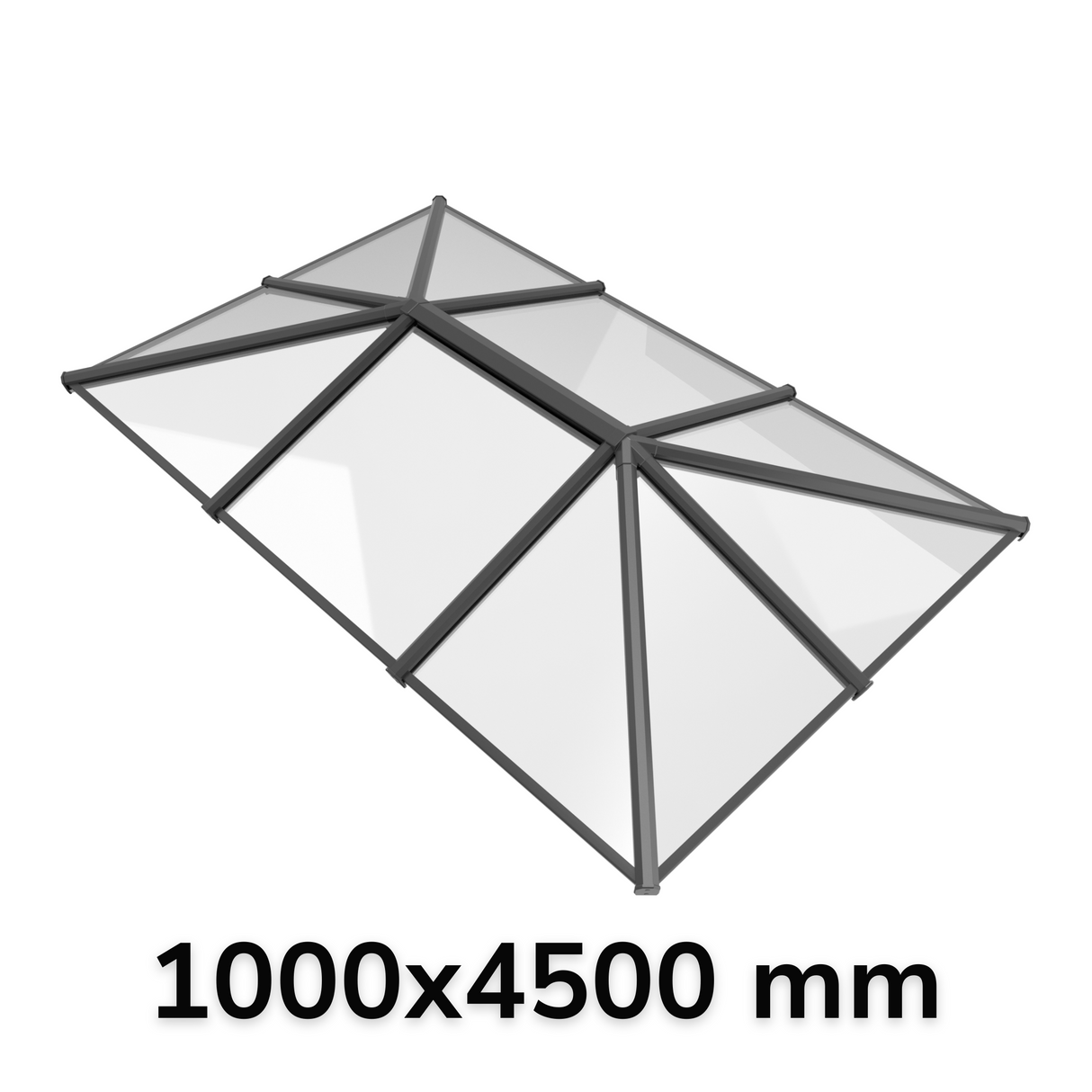 1000 x 4500 mm Stratus Verrière de Toit en Aluminium Style 5 (Traditionnel)