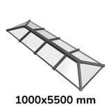 1000 x 5500 mm Stratus Verrière de Toit en Aluminium Style 6 (Traditionnel)