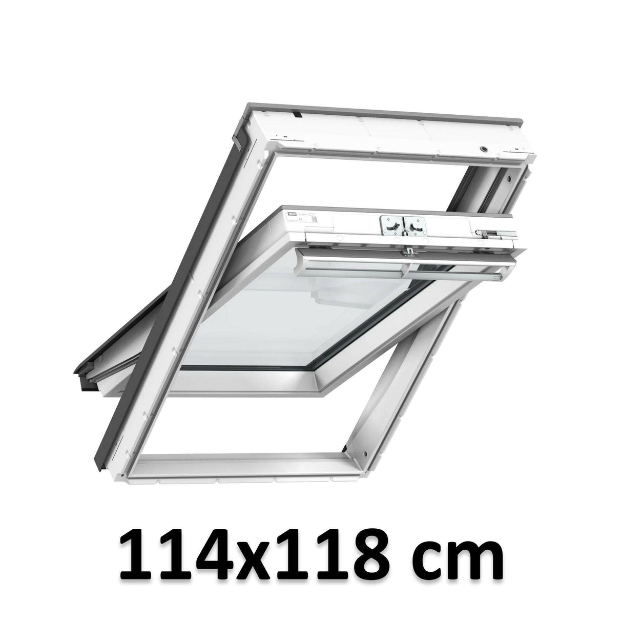 114x118 cm VELUX GGU SK06 0067 Manual Centre-Pivot Roof Window | White Polyurethane Maintenance Free | Triple Glazed.