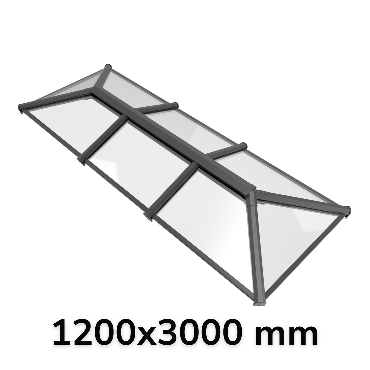 120 x 300 cm Stratus Aluminium Daklantaarn Stijl 3 (Traditioneel)