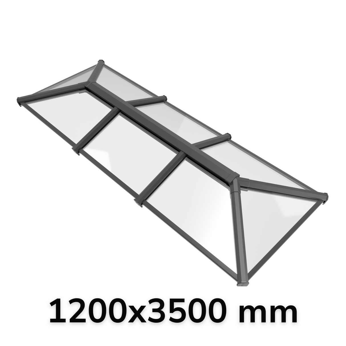 120 x 350 cm Stratus Aluminium Daklantaarn Stijl 3 (Traditioneel)