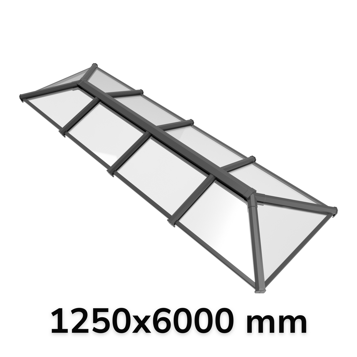 1250 x 6000 mm Stratus Verrière de Toit en Aluminium Style 6 (Traditionnel)