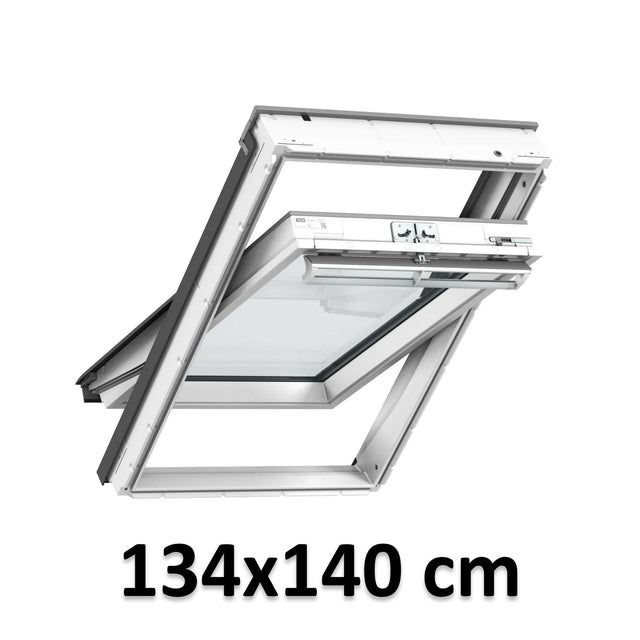 134x140 cm VELUX GGU UK08 0070 Manual Centre-Pivot Roof Window | White Polyurethane Maintenance Free | Double Glazed.