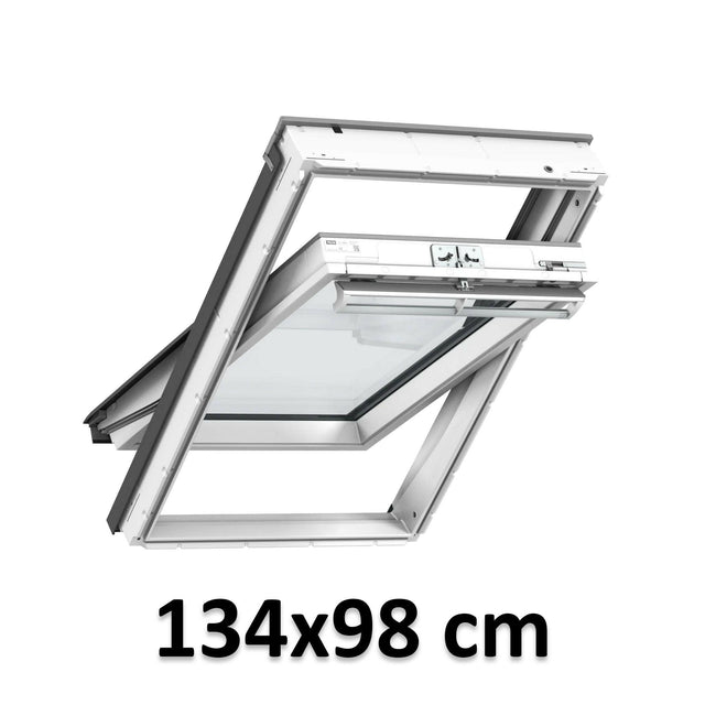 134x98 cm VELUX GGU UK04 0366 Manual Centre-Pivot Roof Window | White Polyurethane Maintenance Free | Triple Glazed.