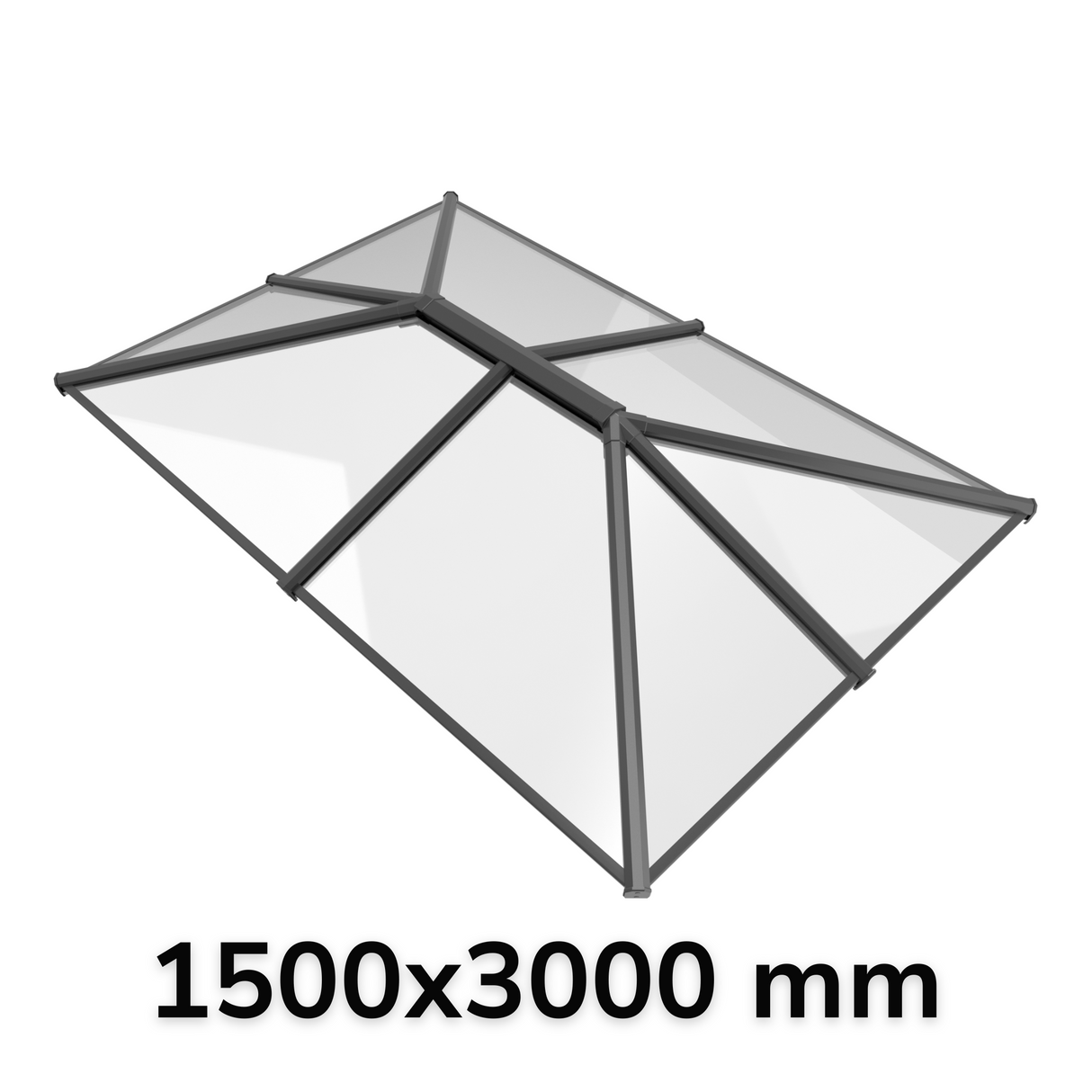 150 x 300 cm Stratus Aluminium Daklantaarn Stijl 4 (Traditioneel)