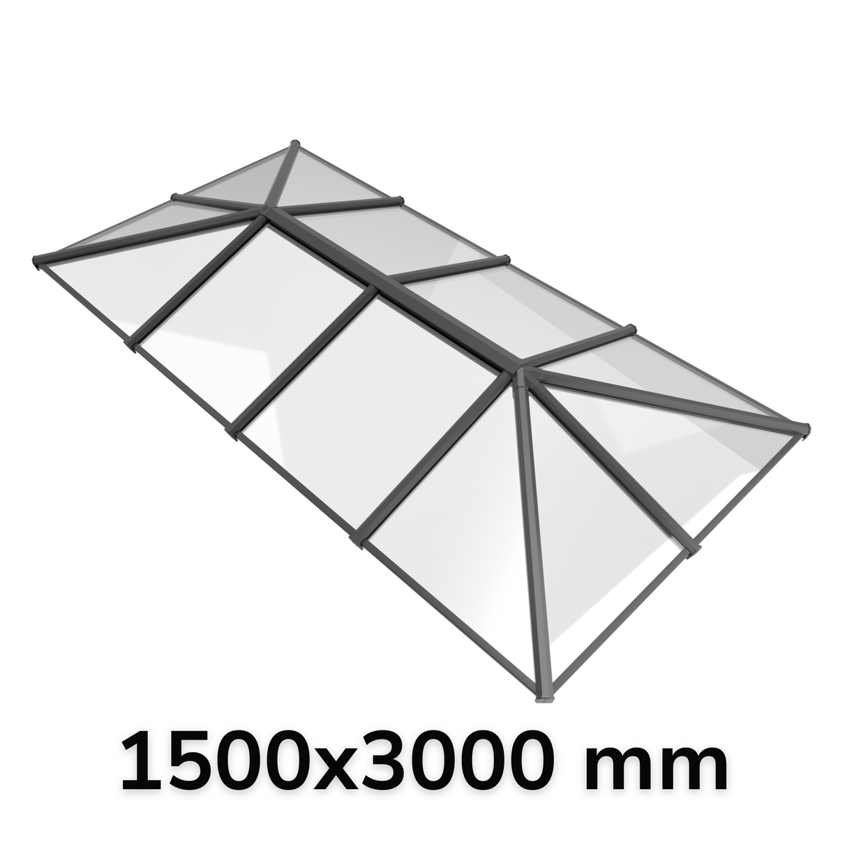 150 x 300 cm Stratus Aluminium Daklantaarn Stijl 7 (Traditioneel)