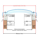 1200 x 1200 mm rookafvoer daklicht van Mardome