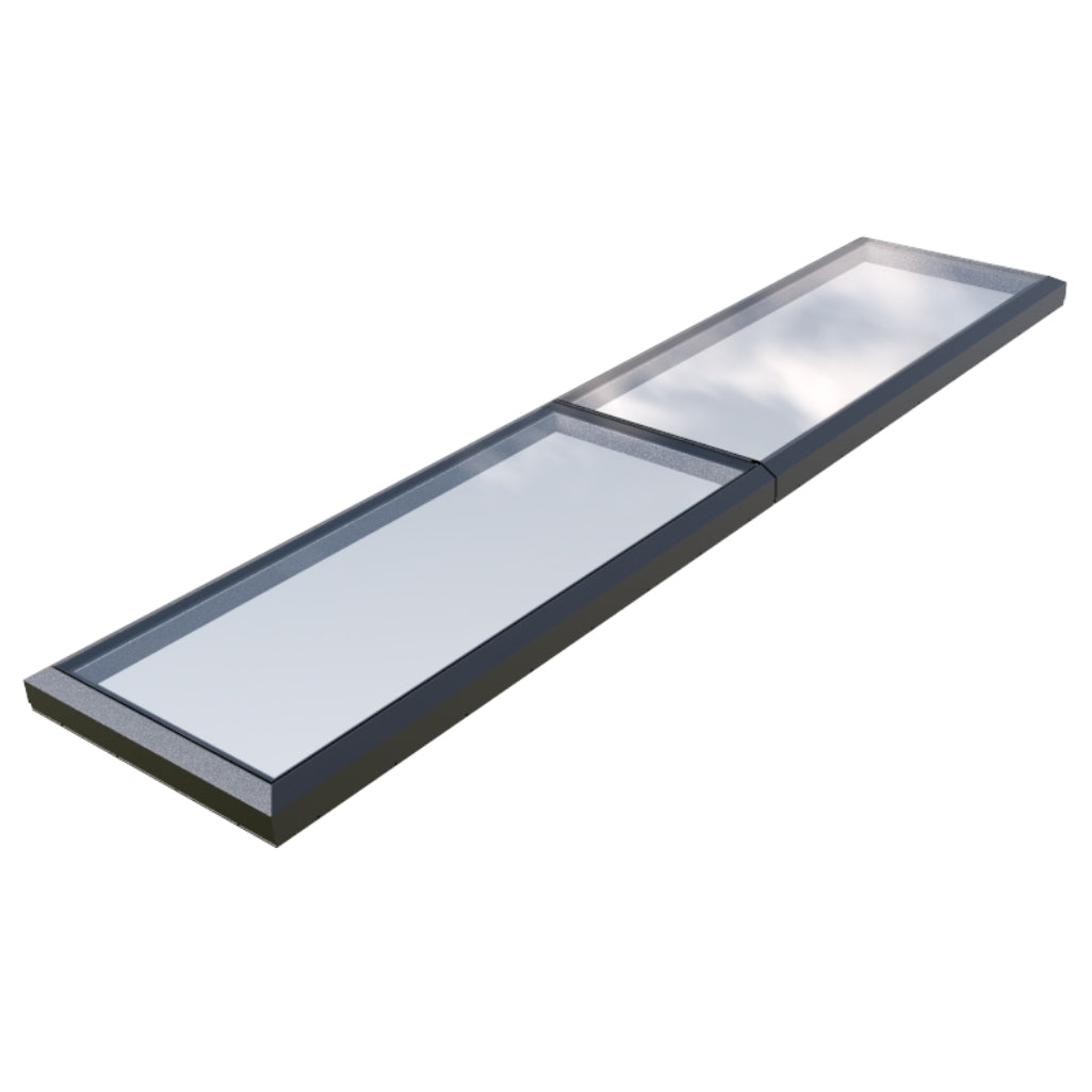 1000 x 5000 mm Vaste glazen modulaire lichtkoepel (2 vaste 0 openingen)