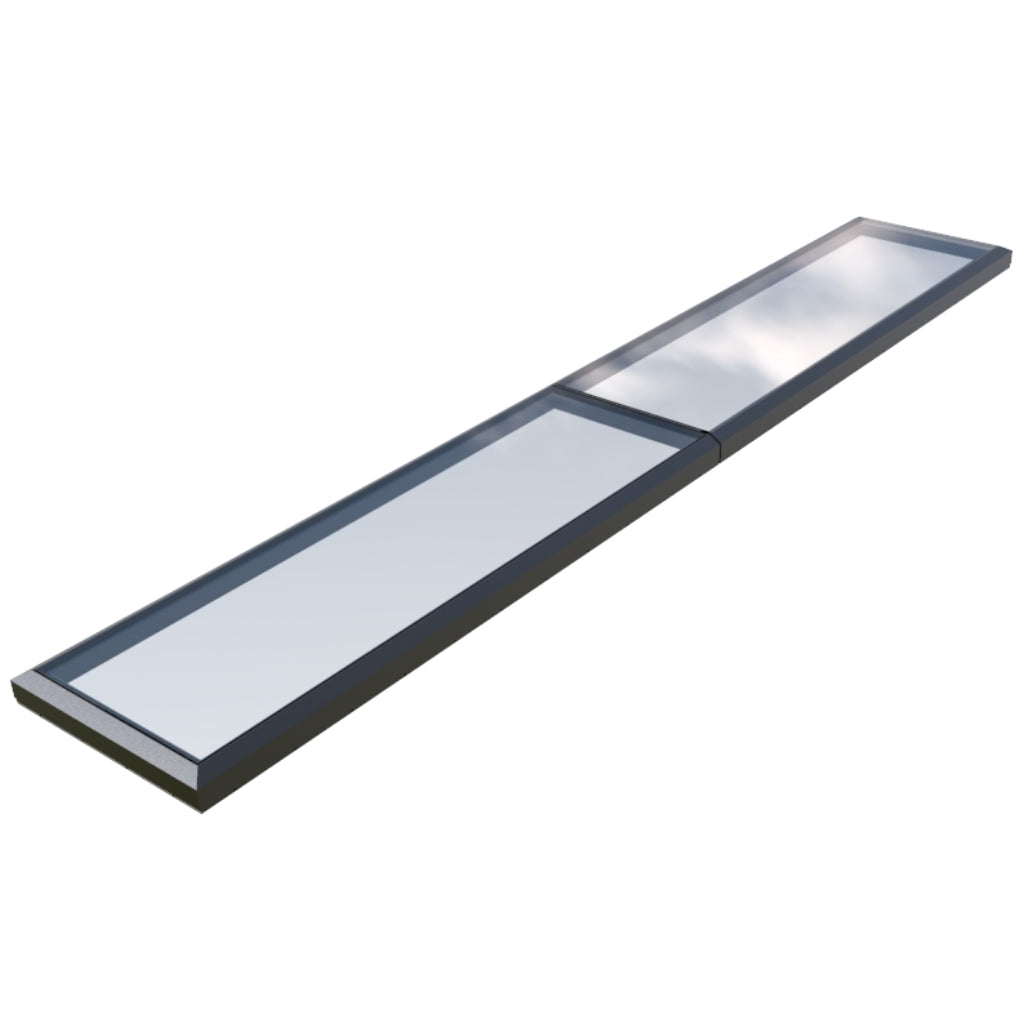 1000 x 6000 mm Vaste glazen modulaire lichtkoepel (2 vaste 0 openingen)