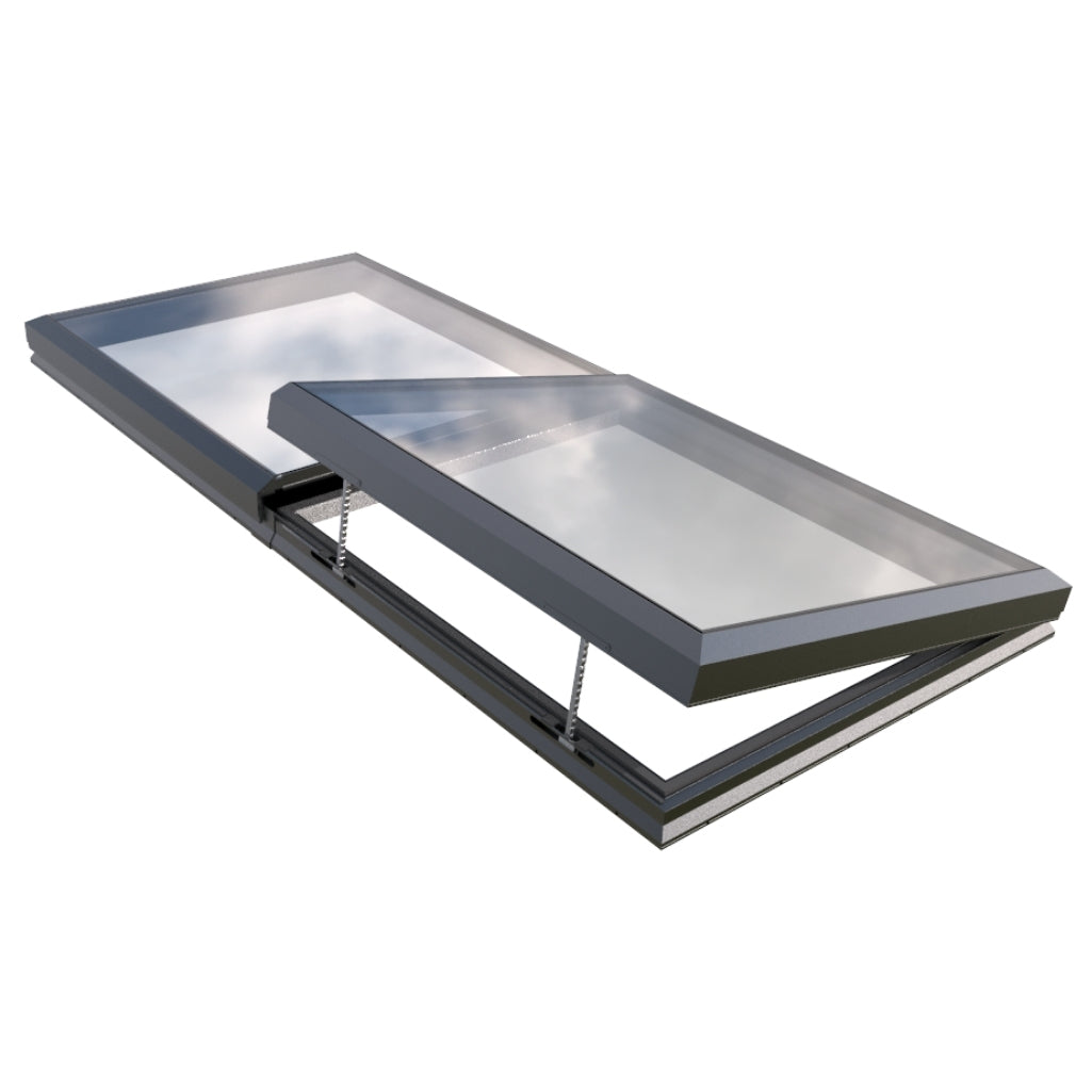 1500 x 3500 mm Electric Opening Glass Link Modular Skylight (1 Fixed 1 Opening)