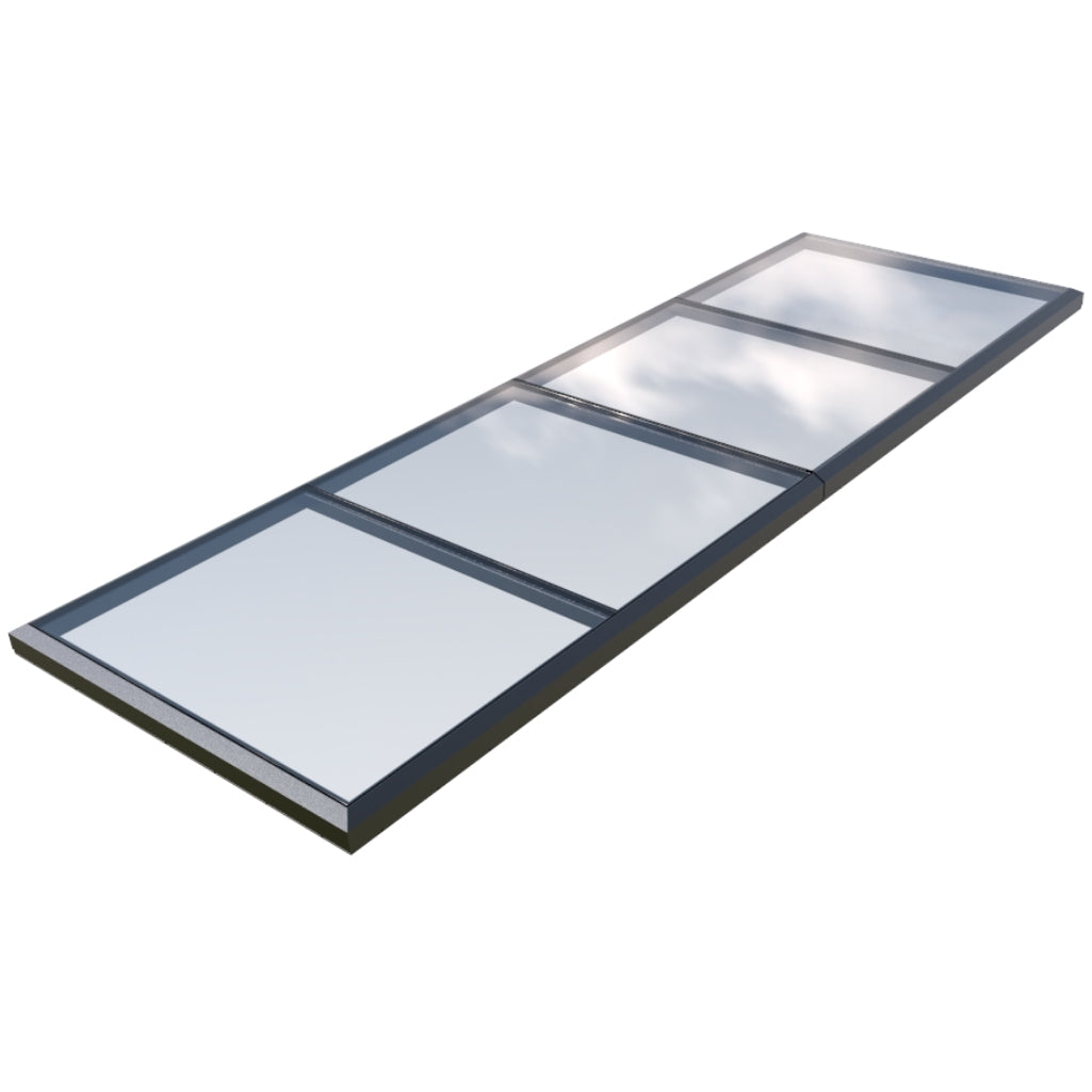 1500 x 6000 mm Vaste glazen modulaire lichtkoepel (2 vaste 0 openingen)