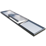 1500 x 6000 mm Electric Opening Glass Link Modular Skylight (2 Fixed 1 Opening)