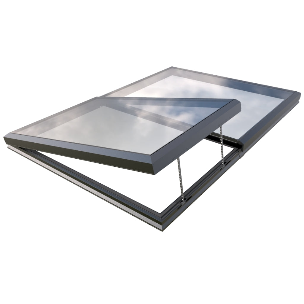 2000 x 3000 mm Electric Opening Glass Link Modular Skylight (1 Fixed 1 Opening)