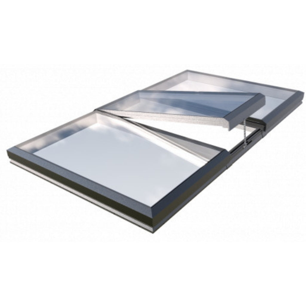 2000 x 4000 mm Electric Opening Glass Link Modular Skylight (2 Fixed 1 Opening)