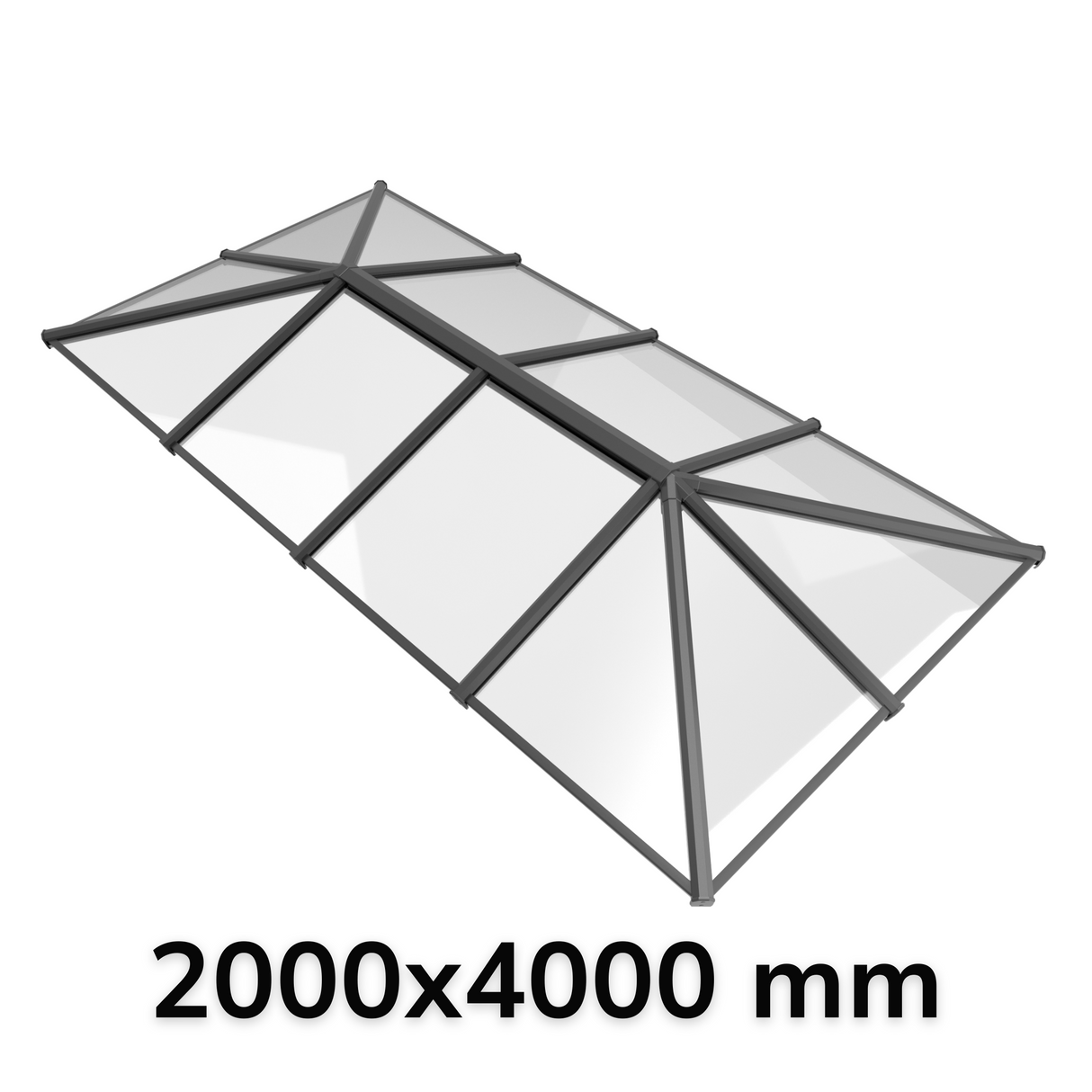 2000 x 4000 mm Stratus Verrière de Toit en Aluminium Style 7 (Traditionnel)