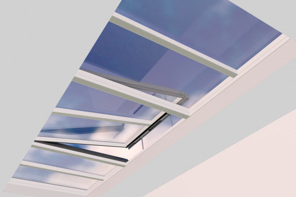 2000 x 6000 mm Electric Opening Glass Link Modular Skylight (2 Fixed 1 Opening)