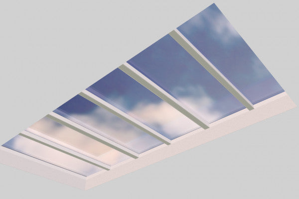 2500 x 5000 mm Fixed Glass Link Modular Skylight (3 Fixed 0 Opening)