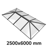 2500 x 6000 mm Stratus Verrière de Toit en Aluminium Style 7 (Traditionnel)