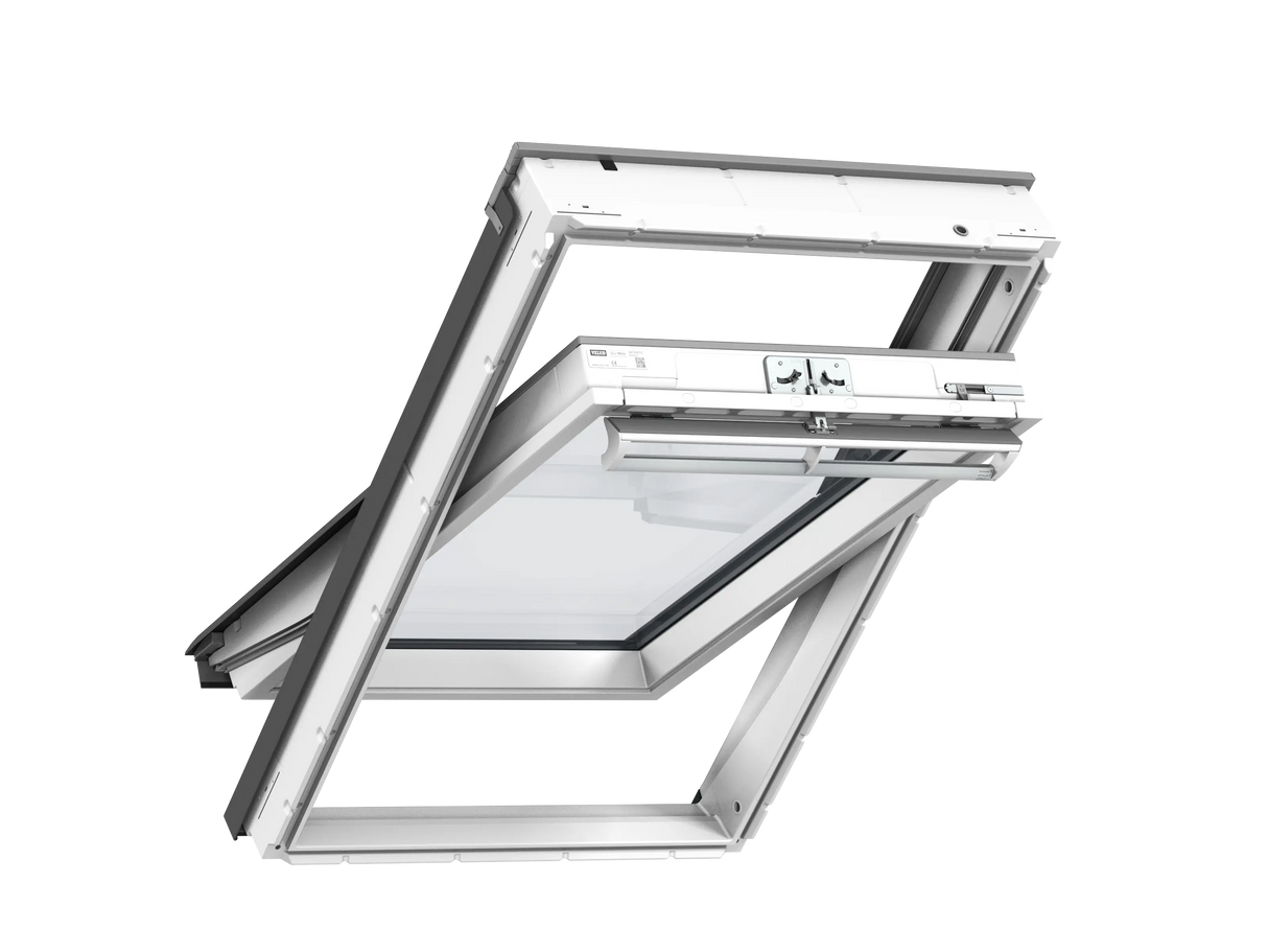 55x98 cm VELUX GGU CK04 0067 Manual Centre-Pivot Roof Window | White Polyurethane Maintenance Free | Triple Glazed.