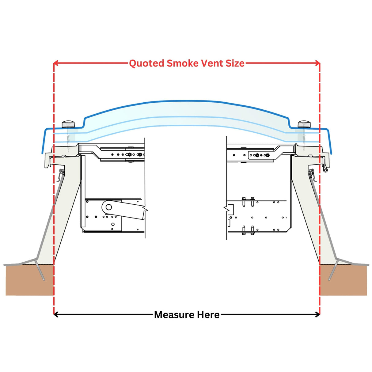 Lanterneau de ventilation de fumée 1050 x 1050 mm de Mardome