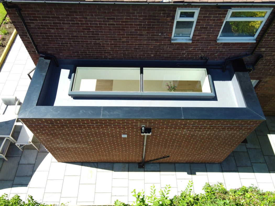 1000 x 5500 mm Electric Opening Glass Link Modular Skylight (1 Fixed 1 Opening)