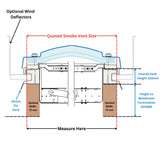 Lanterneau de ventilation de fumée 1350 x 1350 mm de Mardome