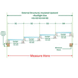 2500 x 6000 mm Fixed Glass Link Modular Skylight (4 Fixed 0 Opening)