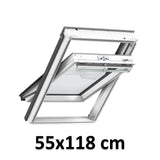 55x118 cm VELUX GGU CK06 0066 Manual Centre-Pivot Roof Window | White Polyurethane Maintenance Free | Triple Glazed.