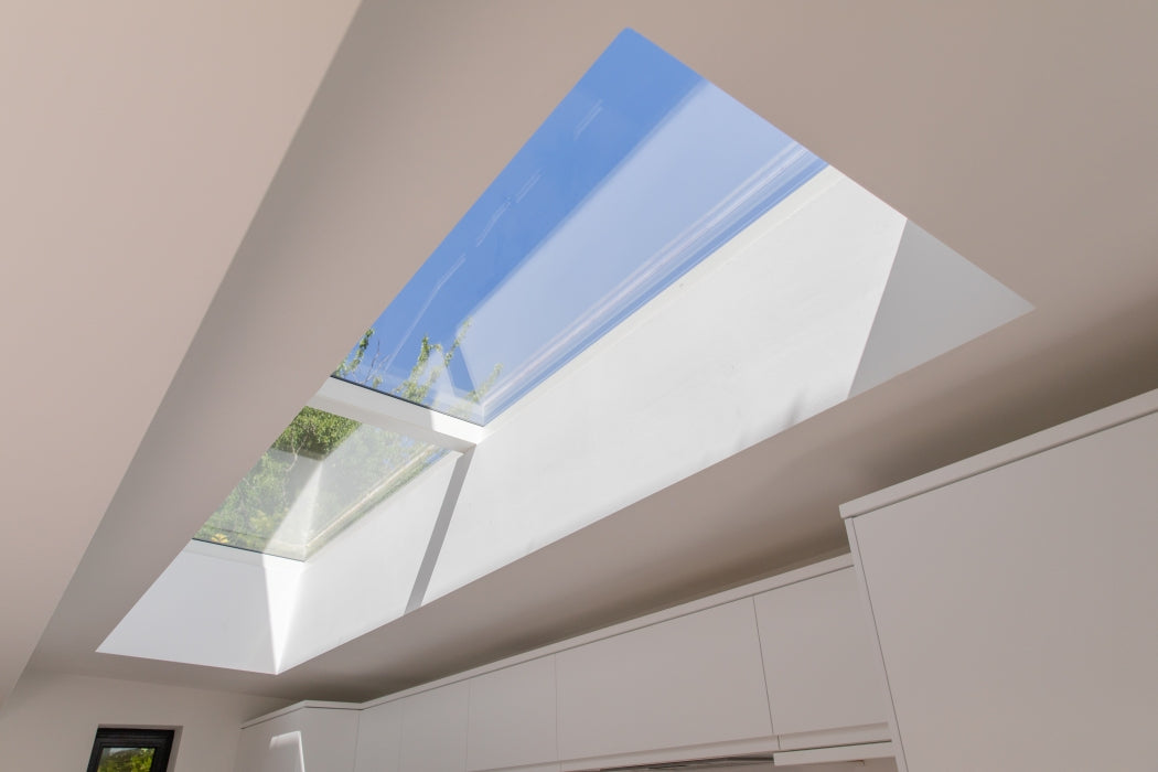 1500 x 4000 mm Electric Opening Glass Link Modular Skylight (1 Fixed 1 Opening)