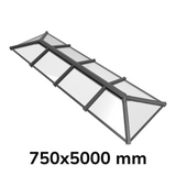 750 x 5000 mm Stratus Verrière de Toit en Aluminium Style 6 (Traditionnel)