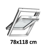 78x118 cm VELUX GGU MK06 0362 Manual Centre-Pivot Roof Window | White Polyurethane Maintenance Free | Triple Glazed.