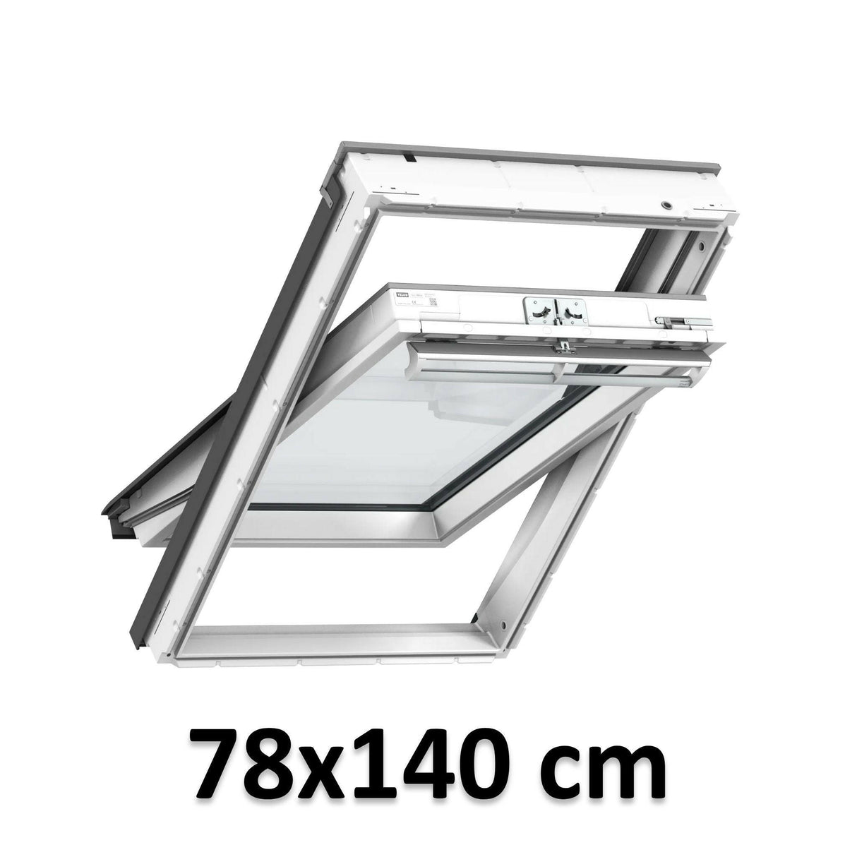 78x140 cm VELUX GGU MK08 0370 Manual Centre-Pivot Roof Window | White Polyurethane Maintenance Free | Double Glazed.