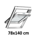 78x140 cm VELUX GGU MK08 0366 Manual Centre-Pivot Roof Window | White Polyurethane Maintenance Free | Triple Glazed.