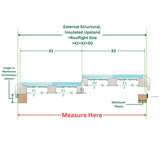 1500 x 6000 mm Fixed Glass Link Modular Skylight (2 Fixed 0 Opening)