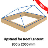 800 x 2000 mm geïsoleerde opstand voor daklantaarn