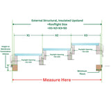 2000 x 3500 mm Electric Opening Glass Link Modular Skylight (2 Fixed 1 Opening)