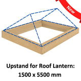 1500 x 5500 mm geïsoleerde opstand voor daklantaarn