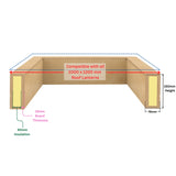 1000 x 1200 mm geïsoleerde opstand voor daklantaarn