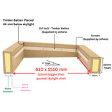 Rebord isolé pour puits de lumière pour toit plat 60 x 150 cm