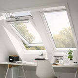 134x98 cm VELUX GGU UK04 0170 Manual Centre-Pivot Roof Window | White Polyurethane Maintenance Free | Double Glazed.